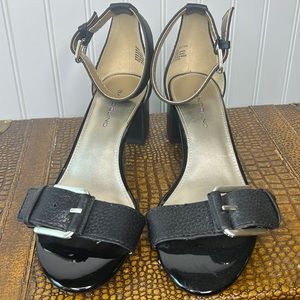 Bandolino Black Buckle  Ankle Strap Heels size 6.5